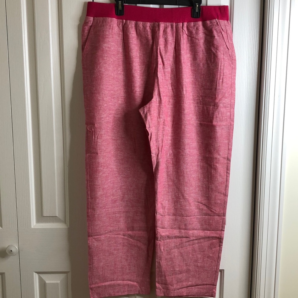 Woman within pretty pink pants w/ pockets. Never worn. Just tried on and washed